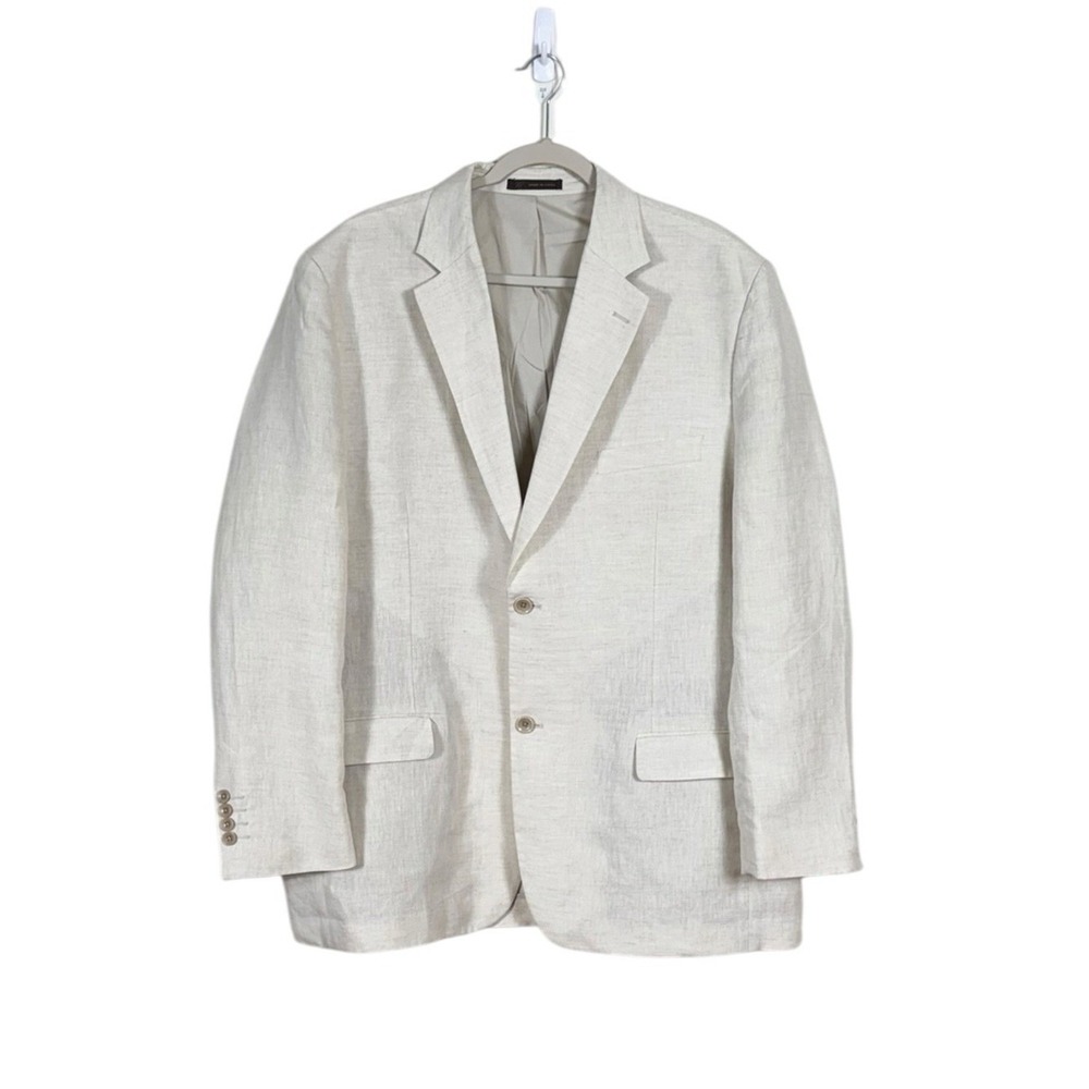 Tasso Elba Mens 100% Linen Blazer XXL Wedding Coastal Single Breasted Career